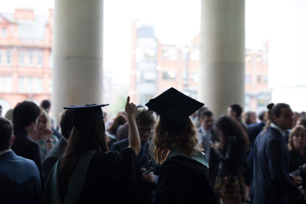 Leeds Conservatoire graduates celebrate after their graduation ceremony